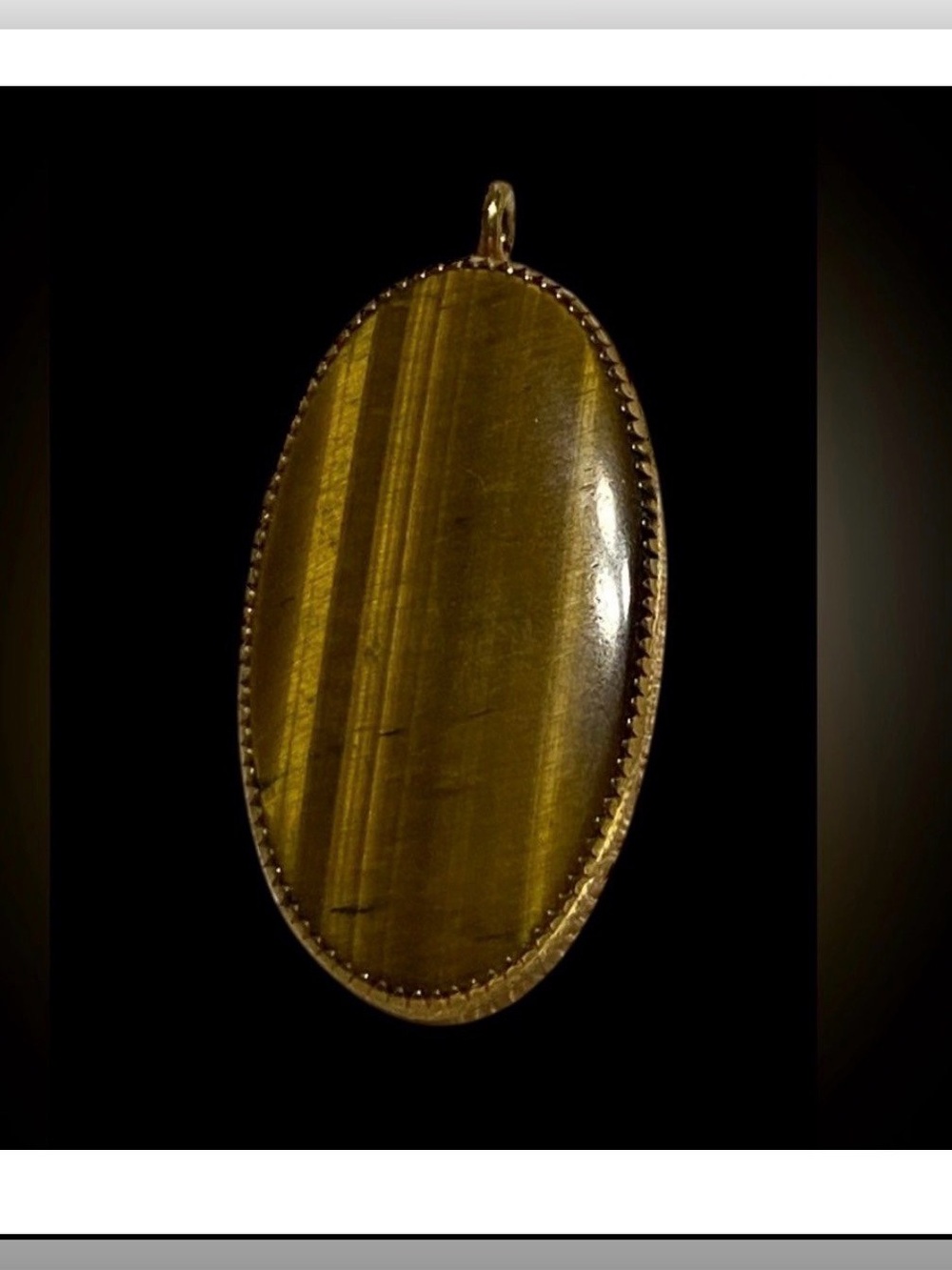 Vintage GF ~ Gold Filled Tigers Eye Pendant #8970